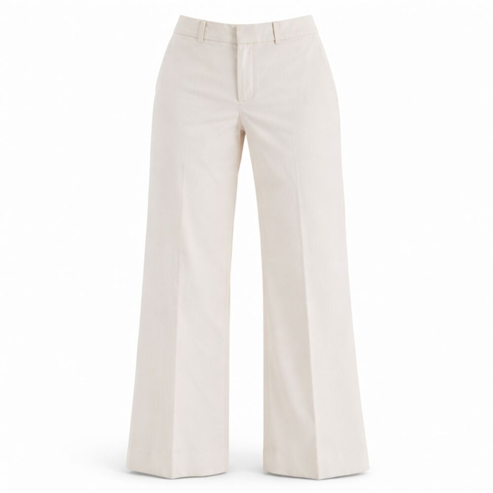 Banana Republic Wool Tuxedo Pants Cream Off-White Lined Trousers Size 8